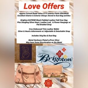 Brighton Karine Blush Bag Wallet Dust Bag Orig Box Leather Bag Crossbody Wallet